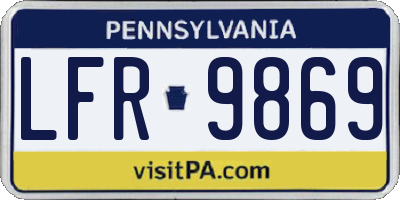 PA license plate LFR9869