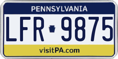 PA license plate LFR9875