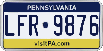 PA license plate LFR9876