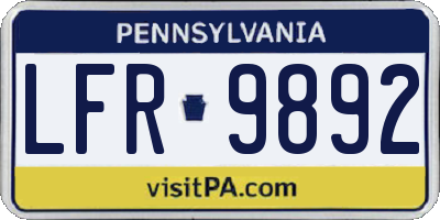 PA license plate LFR9892