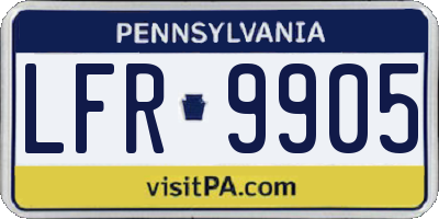 PA license plate LFR9905