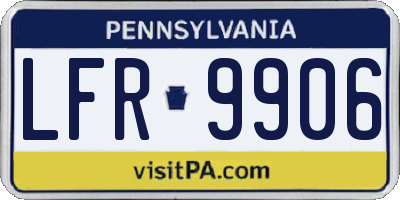 PA license plate LFR9906