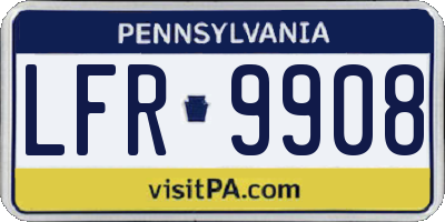 PA license plate LFR9908