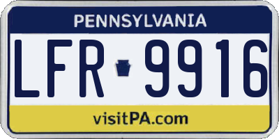 PA license plate LFR9916