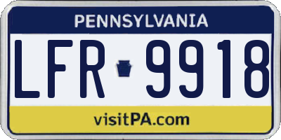 PA license plate LFR9918