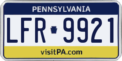 PA license plate LFR9921