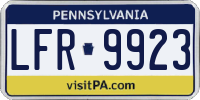 PA license plate LFR9923