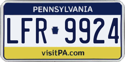 PA license plate LFR9924