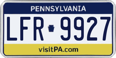 PA license plate LFR9927