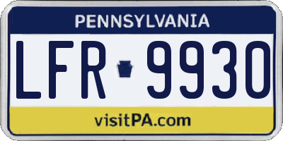 PA license plate LFR9930