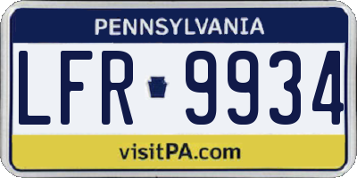 PA license plate LFR9934