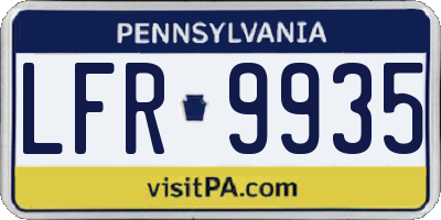 PA license plate LFR9935