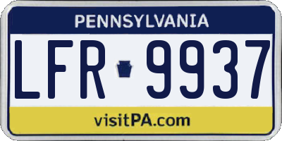 PA license plate LFR9937