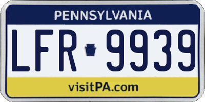 PA license plate LFR9939