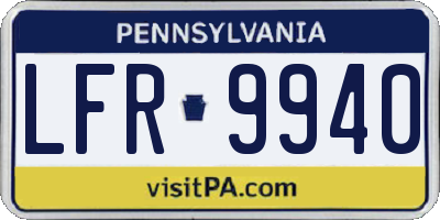 PA license plate LFR9940