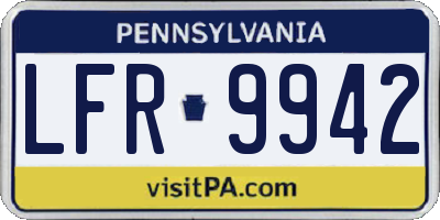 PA license plate LFR9942