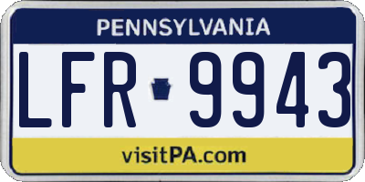PA license plate LFR9943