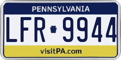 PA license plate LFR9944