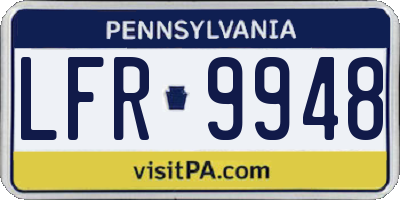 PA license plate LFR9948