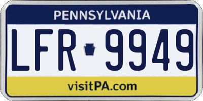 PA license plate LFR9949