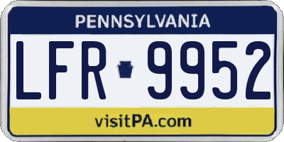 PA license plate LFR9952