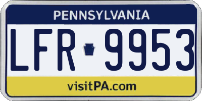 PA license plate LFR9953