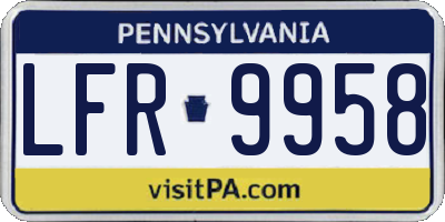 PA license plate LFR9958