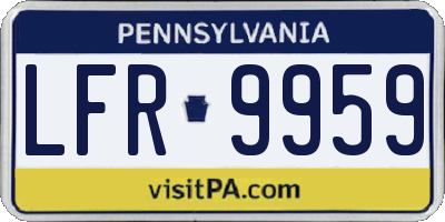 PA license plate LFR9959