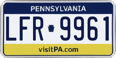 PA license plate LFR9961