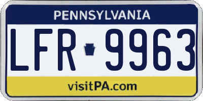PA license plate LFR9963
