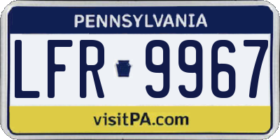 PA license plate LFR9967