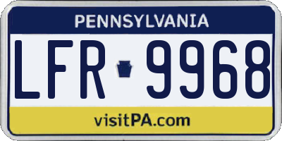 PA license plate LFR9968