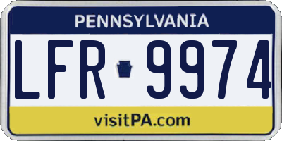 PA license plate LFR9974