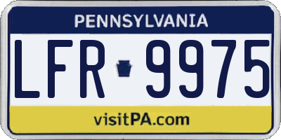 PA license plate LFR9975