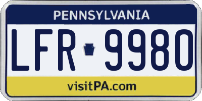 PA license plate LFR9980