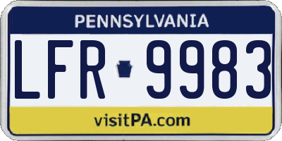 PA license plate LFR9983
