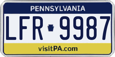 PA license plate LFR9987