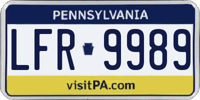 PA license plate LFR9989