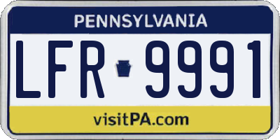 PA license plate LFR9991