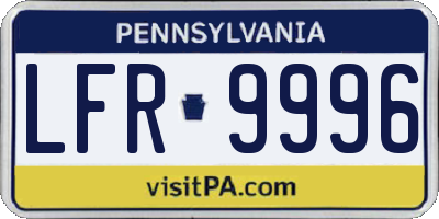 PA license plate LFR9996