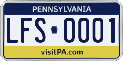 PA license plate LFS0001