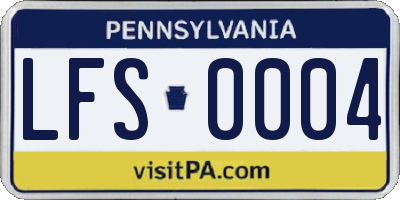 PA license plate LFS0004
