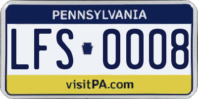 PA license plate LFS0008