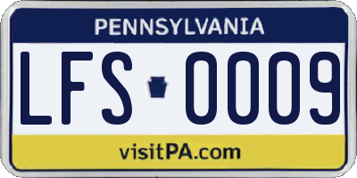 PA license plate LFS0009