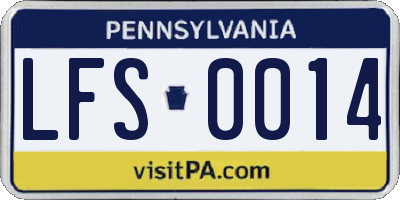 PA license plate LFS0014