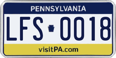 PA license plate LFS0018