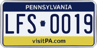 PA license plate LFS0019