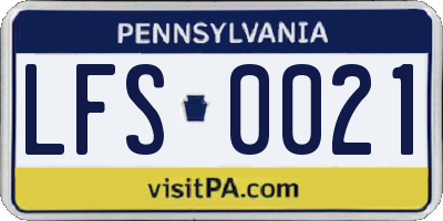 PA license plate LFS0021