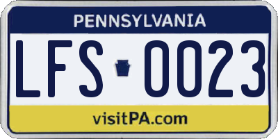 PA license plate LFS0023