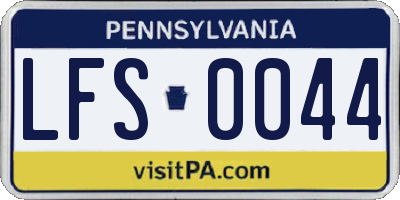 PA license plate LFS0044